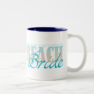 Em Dois Tons Caneca de café da noiva da praia de St John