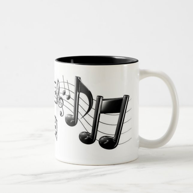 Em Dois Tons Caneca de café da nota da música (Direita)