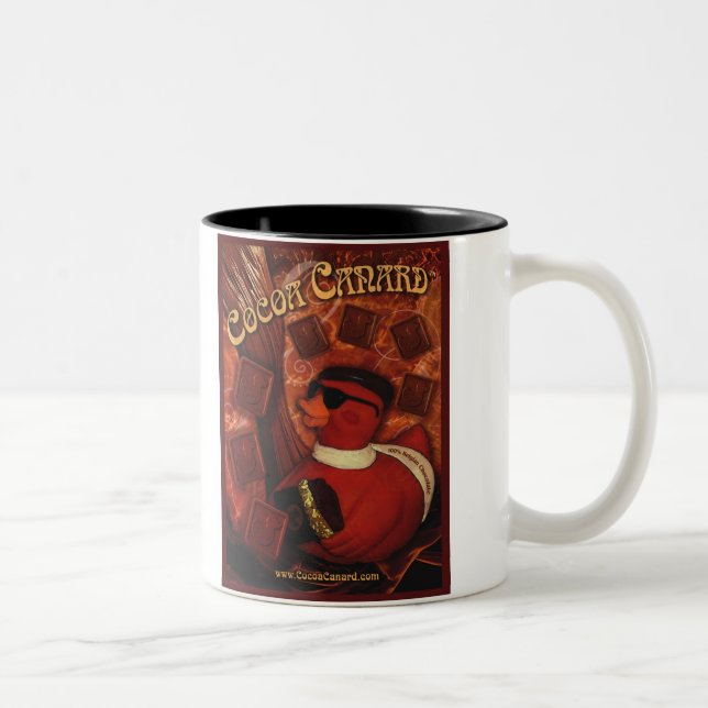 Em Dois Tons Caneca de café da notícia falsa do cacau (Direita)