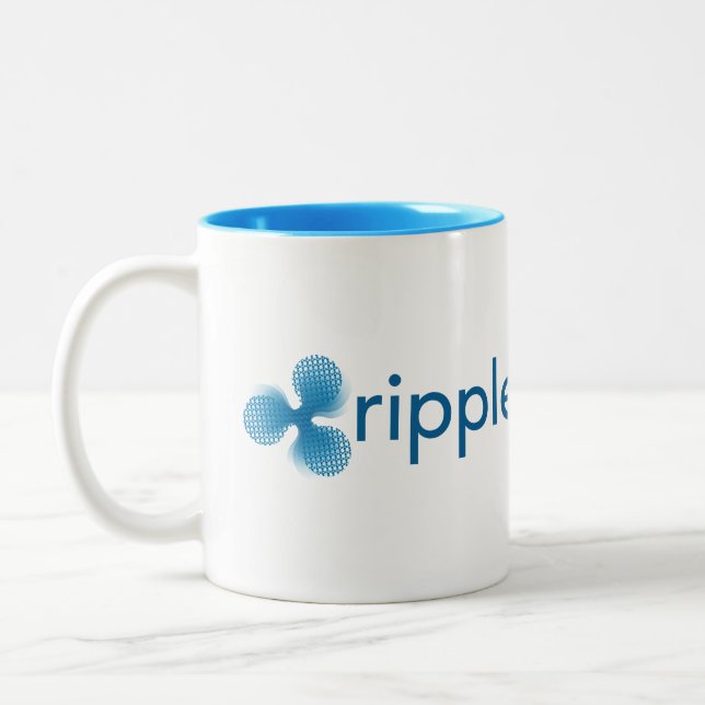 Em Dois Tons Caneca de café da ondinha de XRP (Esquerda)