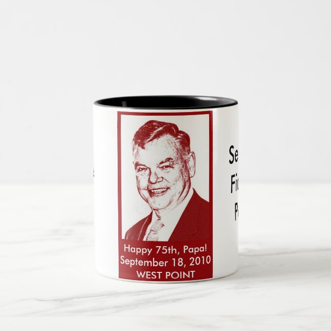 Em Dois Tons Caneca de café da papá -- Preto (Centro)