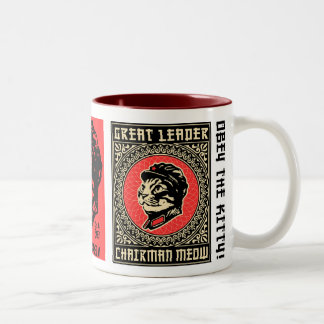 Em Dois Tons Caneca de café da propaganda do Meow do presidente