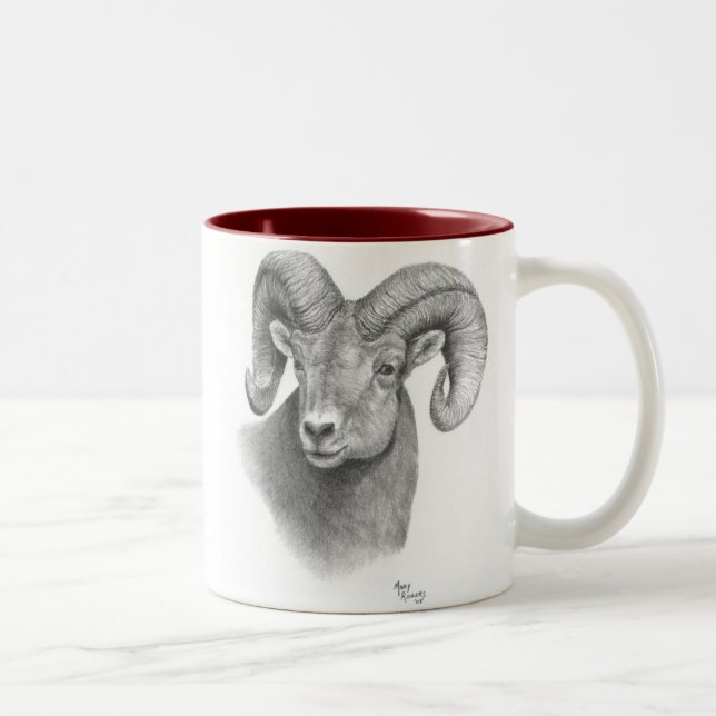 Em Dois Tons Caneca de café da ram (Direita)