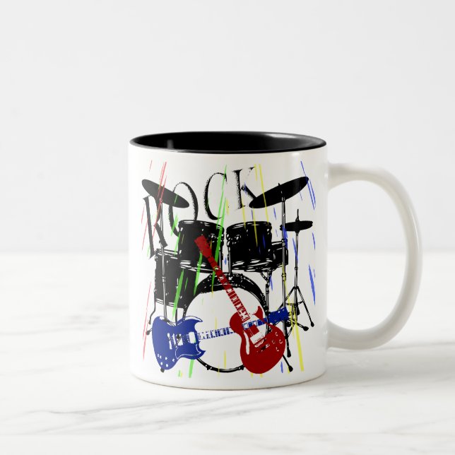 Em Dois Tons Caneca de café da rocha (Direita)