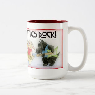 Em Dois Tons Caneca de café da rocha dos Scotties