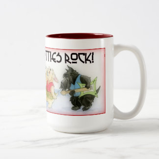 Em Dois Tons Caneca de café da rocha dos Scotties