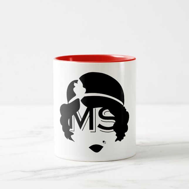Em Dois Tons Caneca de café da Senhora Amor Húmido Punk (Centro)
