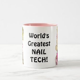 Em Dois Tons Caneca de café da tecnologia do prego do mundo a