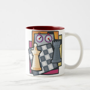 Em Dois Tons Caneca de café da xadrez
