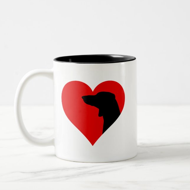 Em Dois Tons Caneca de café Dachshund (Esquerda)