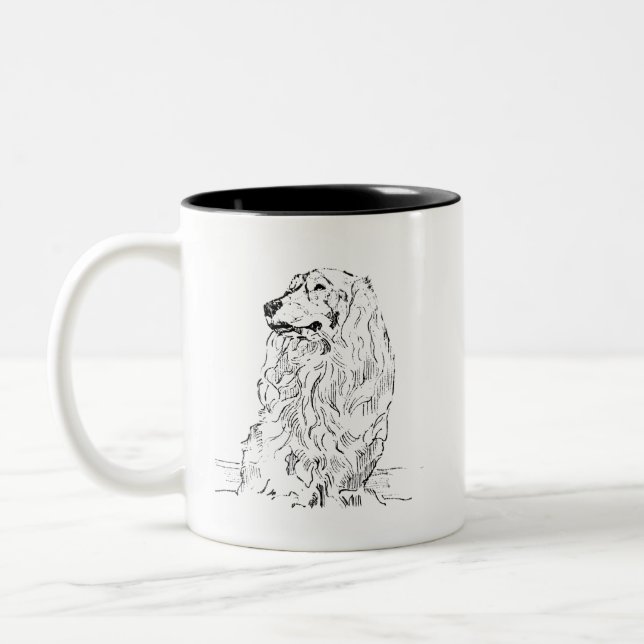 Em Dois Tons Caneca de Café Dachshund – Cachorro Salsicha de Pe (Esquerda)