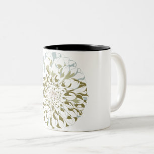 Em Dois Tons Caneca de Café Dália Branca
