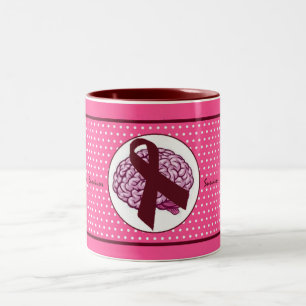 Em Dois Tons Caneca de café das bolinhas do rosa do