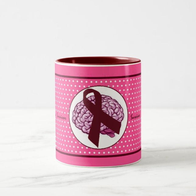 Em Dois Tons Caneca de café das bolinhas do rosa do (Centro)