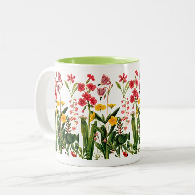 Em Dois Tons Caneca de café das flores selvagens da montanha (Frente Esquerda)