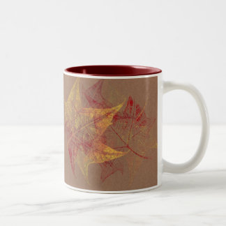 Em Dois Tons Caneca de café das folhas de outono