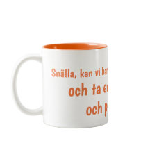 Caneca de café das negociações de paz