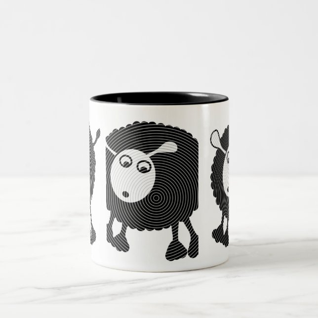 Em Dois Tons Caneca de café das ovelhas negras (Centro)