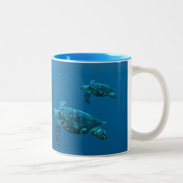 Em Dois Tons Caneca de café das tartarugas de mar (Direita)