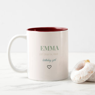 Em Dois Tons Caneca de Café de Aniversário com Nome Personaliza