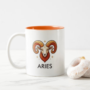 Em Dois Tons Caneca de Café de Aniversário do Signo de Áries As