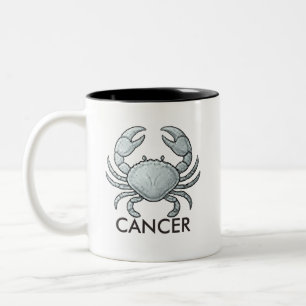 Em Dois Tons Caneca de Café de Aniversário do Signo de Câncer A