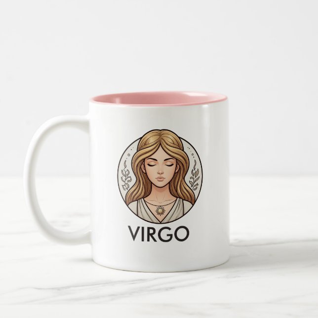 Em Dois Tons Caneca de Café de Aniversário do Signo de Virgem A (Esquerda)