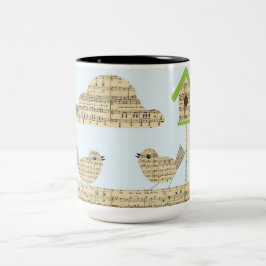 Em Dois Tons Caneca de café de aves