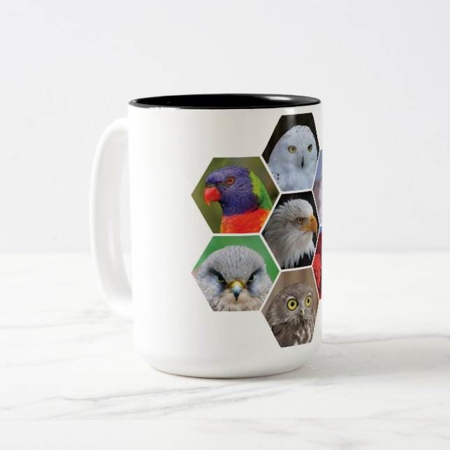 Em Dois Tons Caneca de café de aves (Frente Esquerda)