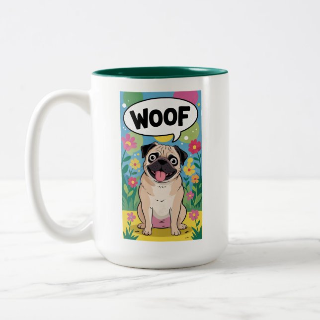 Em Dois Tons Caneca de café de Bulldog Francês Fofo (Esquerda)
