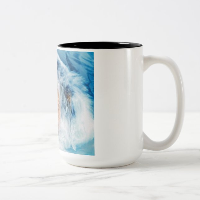Em Dois Tons Caneca de café de cachorro (Direita)