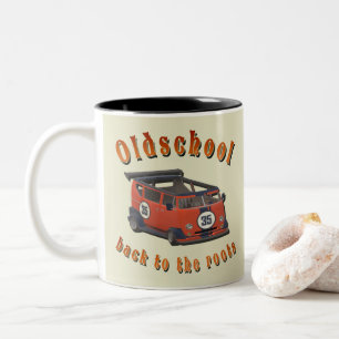 Em Dois Tons Caneca de Café de Carro Antigo Estilo Vintage