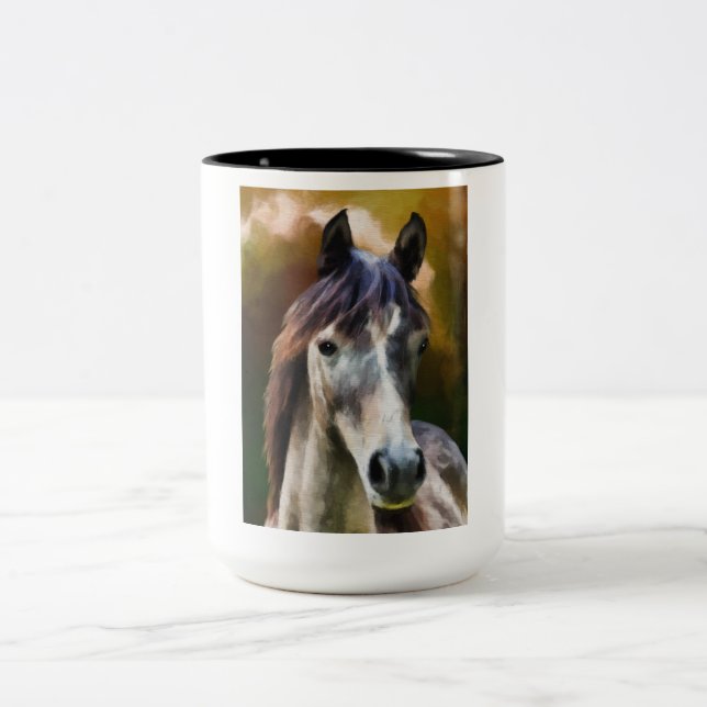 Em Dois Tons Caneca de café de cavalo (Centro)