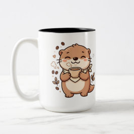 Em Dois Tons Caneca de Café de Cerâmica de Duas Cores de Lontra