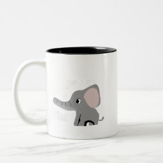Em Dois Tons Caneca de Café de Cerâmica de Elefante de Desenho