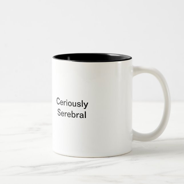 Em Dois Tons Caneca de café de Ceriously Serebral (Direita)