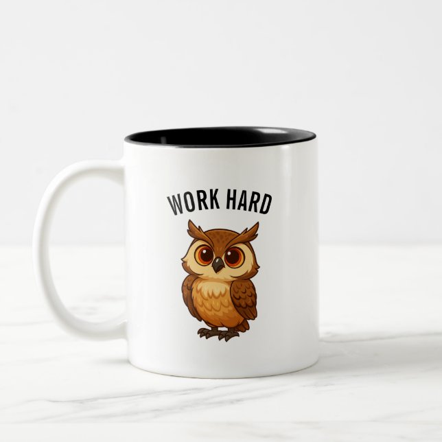 Em Dois Tons Caneca de café de coruja (Esquerda)