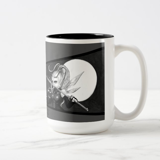 Em Dois Tons Caneca de café de Deathmoon da libélula (Direita)