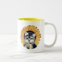 Caneca de café de duas cores com cachorro Yorkie f