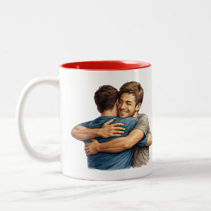 Em Dois Tons Caneca de Café de Duas Cores com Ilustração de Abr