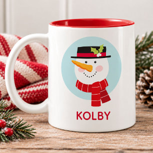 Em Dois Tons Caneca de Café de Duas Cores com Rosto de Boneco d