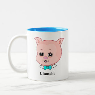 Em Dois Tons Caneca de café de duas cores de desenho animado de