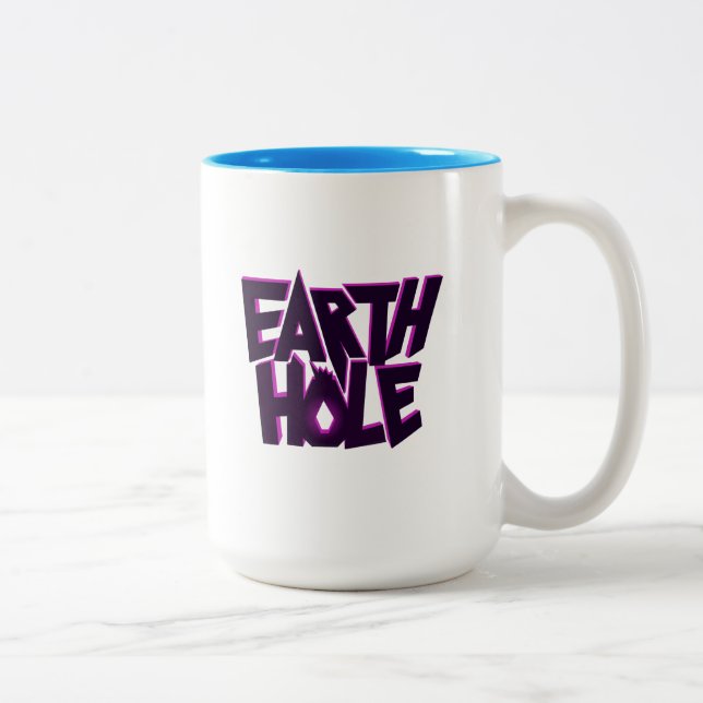Em Dois Tons Caneca de Café de Duas Cores - Earth Hole (Direita)