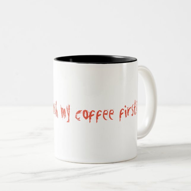 Em Dois Tons Caneca de café de duas tonalidades com palavras (Frente Esquerda)