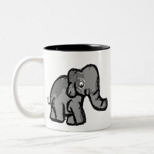 Em Dois Tons Caneca de Café de Elefante de Desenho Animado Fofo