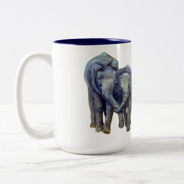 Em Dois Tons Caneca de Café de Elefantes Jovens (Esquerda)