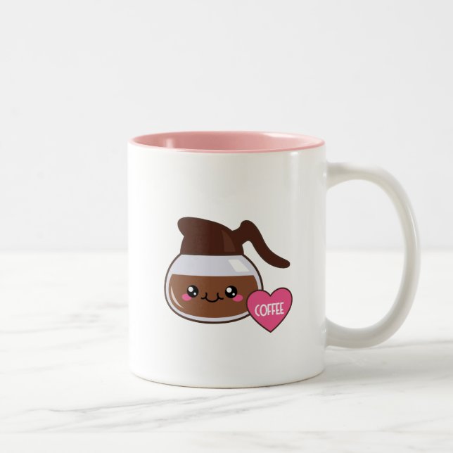 Em Dois Tons Caneca de café de Emoji do café (Direita)