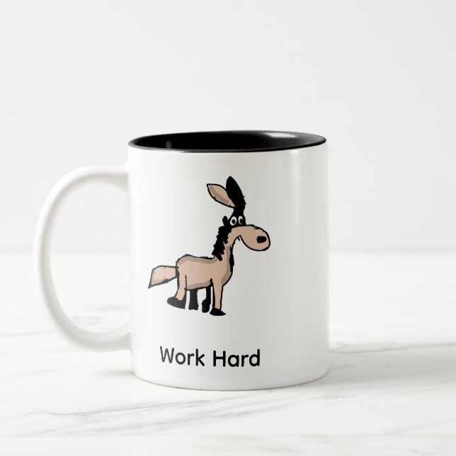 Em Dois Tons Caneca de Café de Escritório Burro de Desenho Anim (Esquerda)