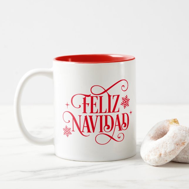 Em Dois Tons Caneca de Café de Férias (Com Donut)