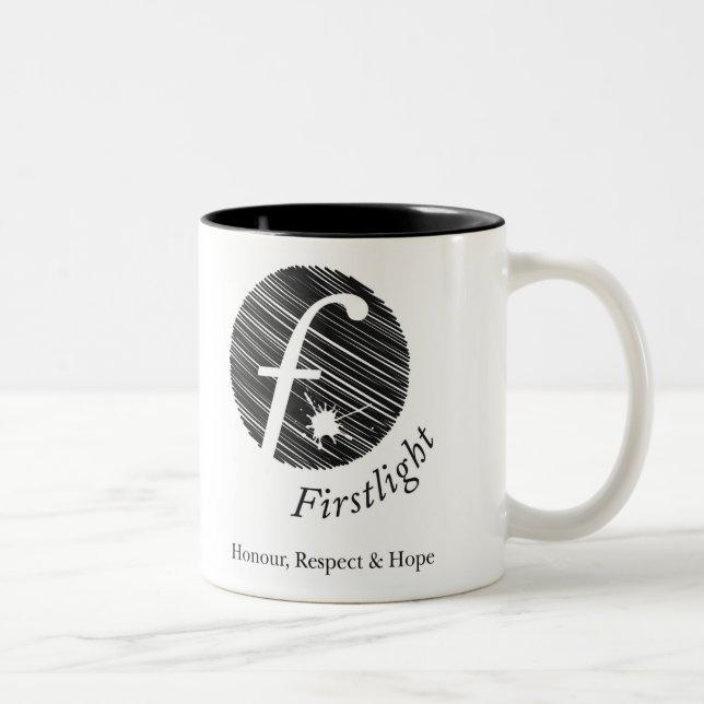 Em Dois Tons Caneca de café de FirstLight (pequena) (Direita)